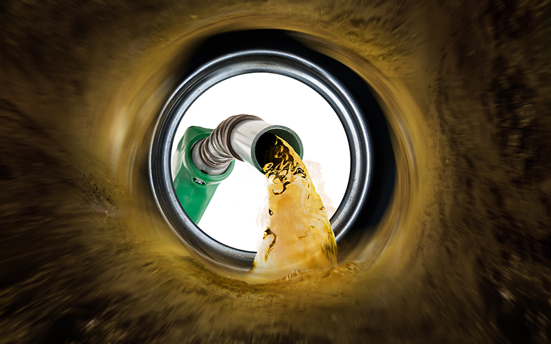 Ansicht des Benzintanks von innen