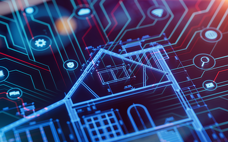 Smart House mit Netzwerk-Darstellungen