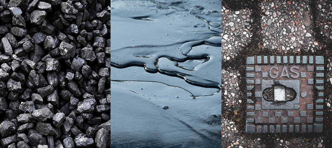 Zusammenstellung fossiler Brennstoffe