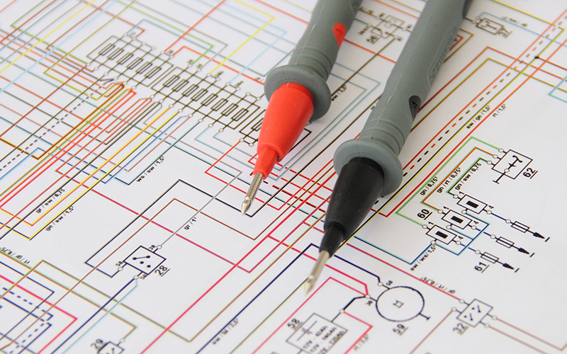 Detail eines Strom-Schaltplans