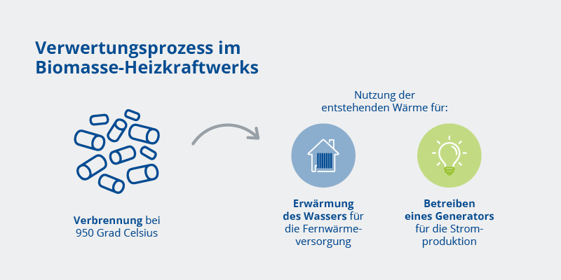 Verwertungsprozess im Biomasse-Heizkraftwerk