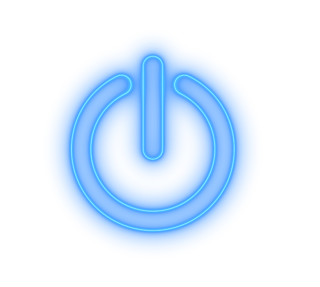 Leuchtendes blaues Power-Symbol